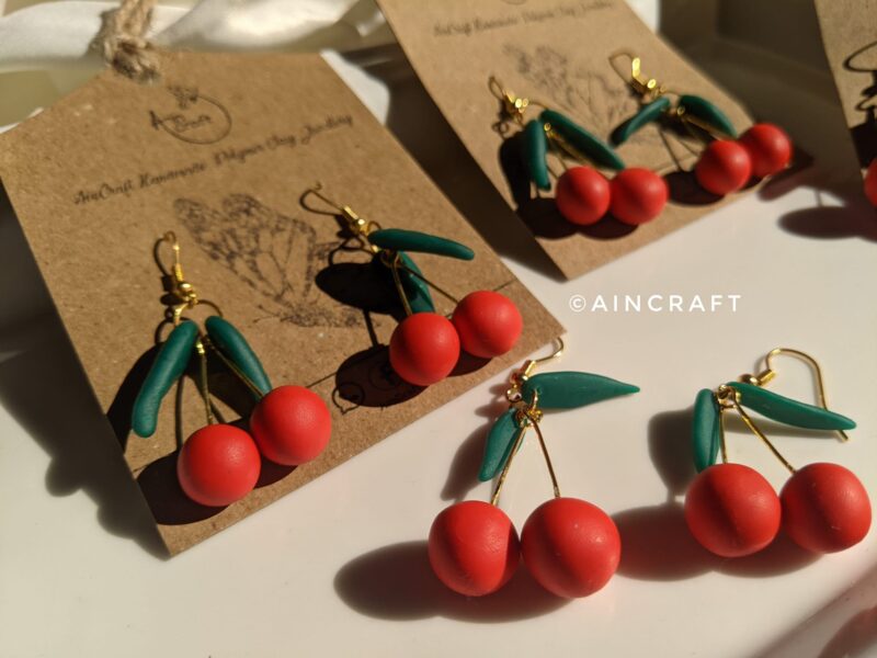 Red Cherry Drop Earrings