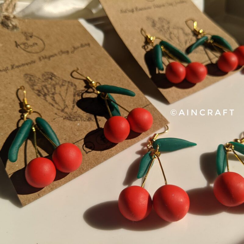 Red Cherry Drop Earrings