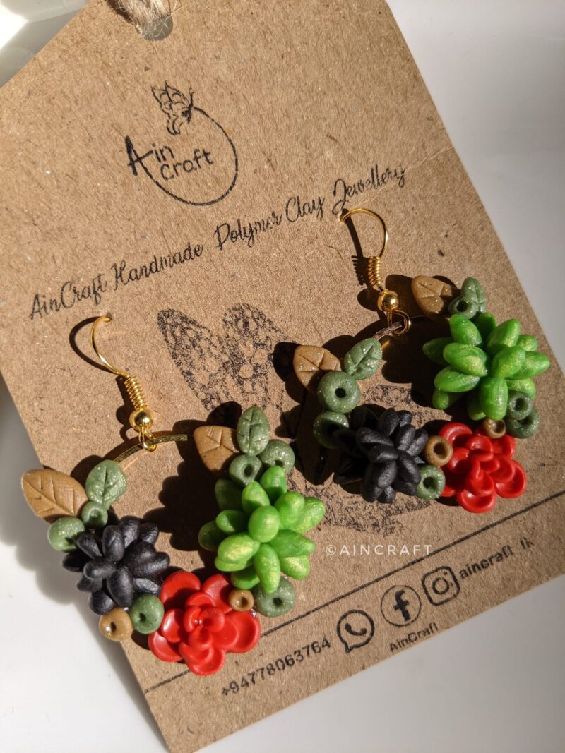 Cactus Plant Crown Drop Earrings