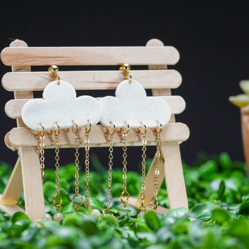 Cloud with Pearl Drop Earrings