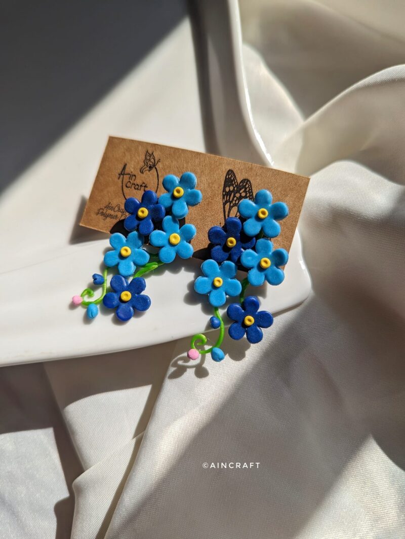 Forget-Me-Not Flower Vine Earrings - Image 3