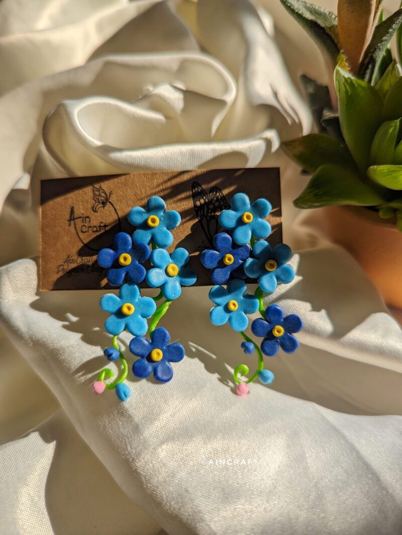 Forget-Me-Not Flower Vine Earrings