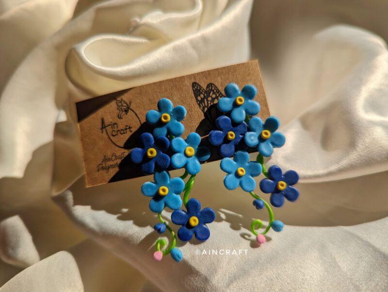 Forget-Me-Not Flower Vine Earrings - Image 2