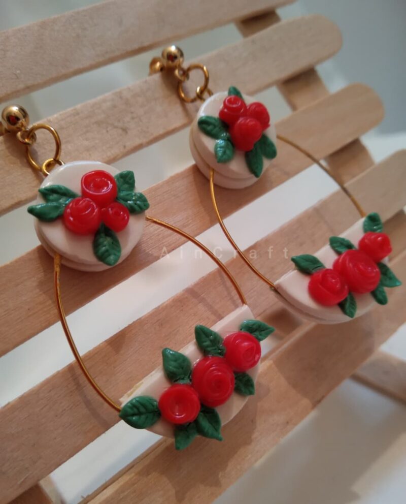 Flower Statement Drop Earrings - Image 2