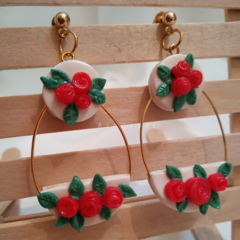 Flower Statement Drop Earrings