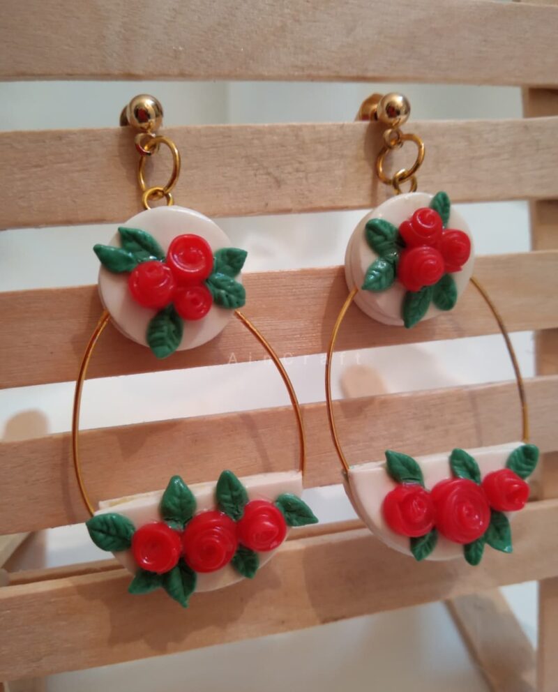 Flower Statement Drop Earrings