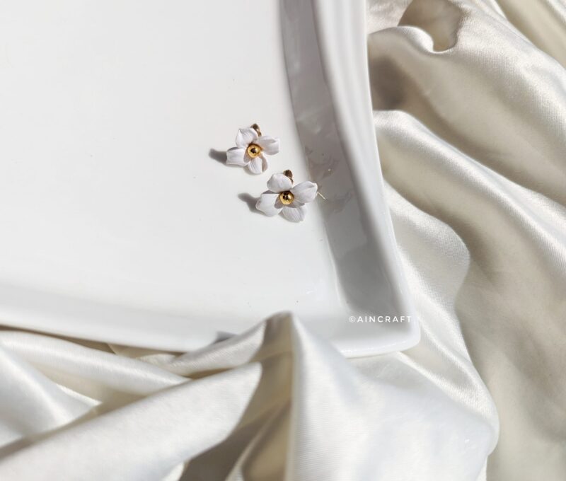Four Petal Stud Earrings - Image 2