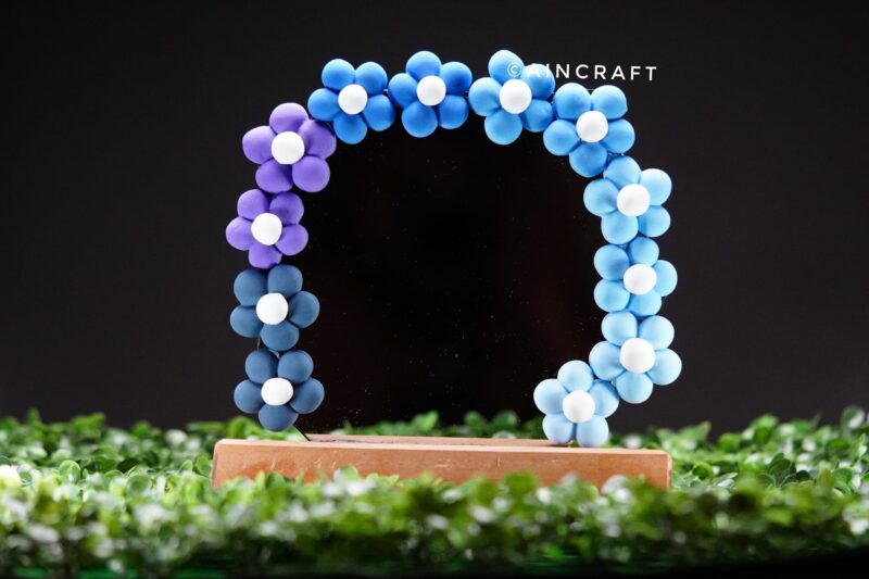 Floral Elegance - Handcrafted Air Dry Clay Mirror